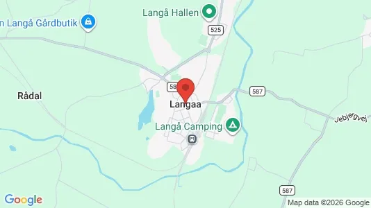 Erhvervslejemål til leje i Langå - kort over placeringen