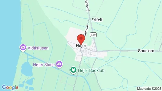 Erhvervslejemål til leje i Højer - kort over placeringen