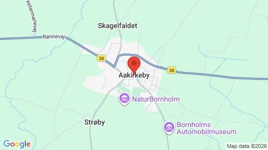 Erhvervslejemål til leje i Aakirkeby - kort over placeringen