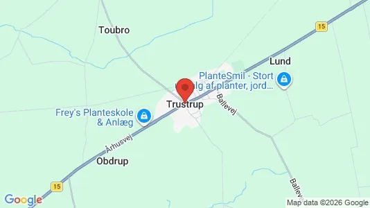 Erhvervslejemål til leje i Trustrup - kort over placeringen