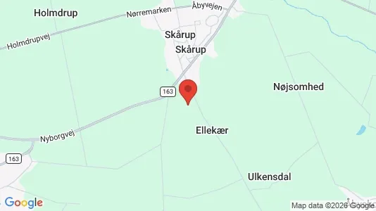 Erhvervslejemål til leje i Skårup Fyn - kort over placeringen