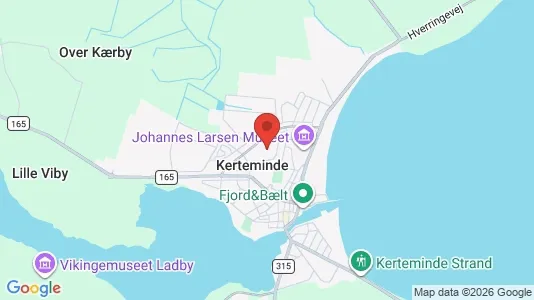 Erhvervslejemål til leje i Kerteminde - kort over placeringen