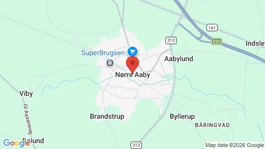 Erhvervslejemål til leje i Nørre Aaby - kort over placeringen