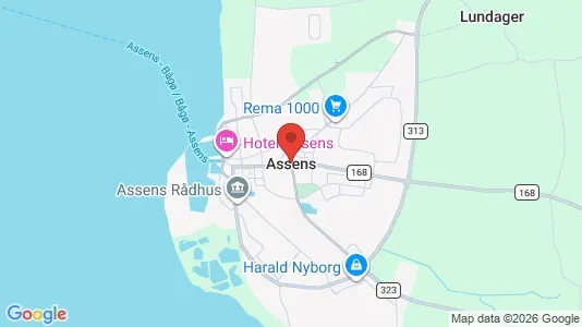 Erhvervslejemål til leje i Assens - kort over placeringen