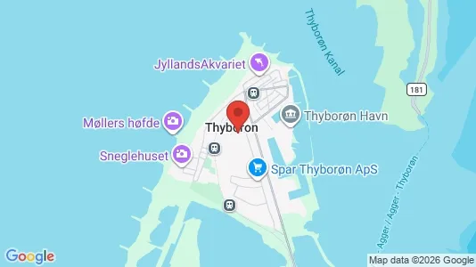 Erhvervslejemål til leje i Thyborøn - kort over placeringen
