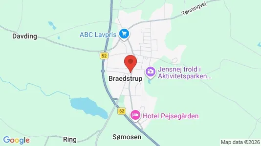 Erhvervslejemål til leje i Brædstrup - kort over placeringen