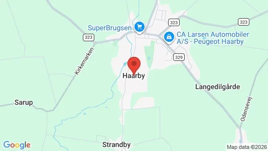 Erhvervslejemål til leje i Haarby - kort over placeringen