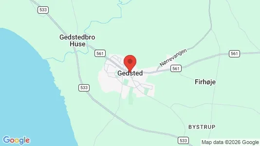 Erhvervslejemål til leje i Gedsted - kort over placeringen