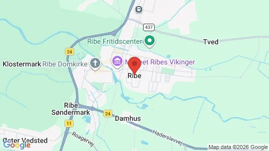 Erhvervslejemål til leje i Ribe - kort over placeringen