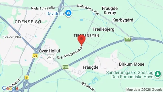 Erhvervslejemål til leje i Odense SØ - kort over placeringen