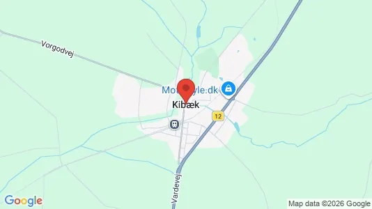 Erhvervslejemål til leje i Kibæk - kort over placeringen