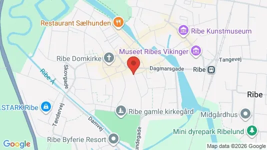 Erhvervslejemål til leje i Ribe - kort over placeringen