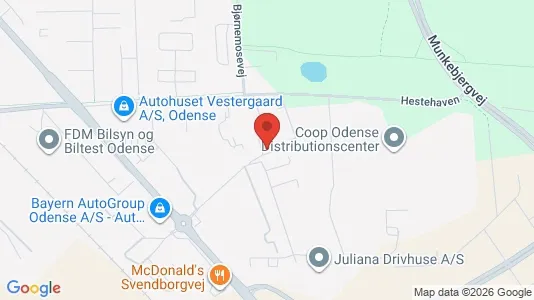 Kontorlokaler til leje i Odense S - kort over placeringen