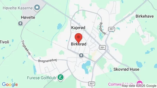 Erhvervslejemål til leje i Birkerød - kort over placeringen