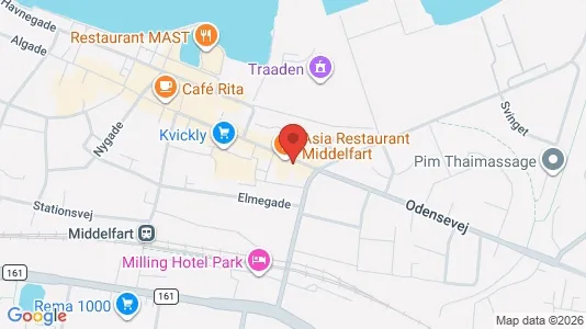 Erhvervslejemål til leje i Middelfart - kort over placeringen