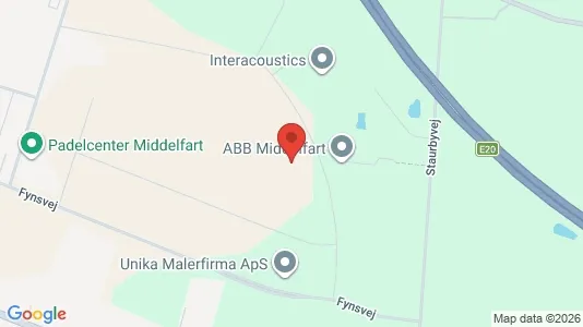 Erhvervsgrunde til leje i Middelfart - kort over placeringen