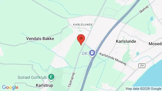 Værkstedslokaler til leje i Karlslunde - kort over placeringen