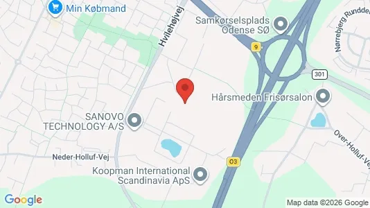 Kontorlokaler til leje i Odense SØ - kort over placeringen