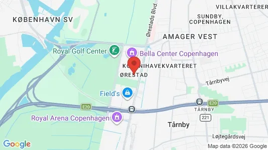Restaurantlokaler til leje i Ørestad - kort over placeringen