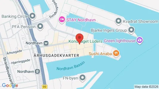 Kontorlokaler til leje i Nordhavn - kort over placeringen