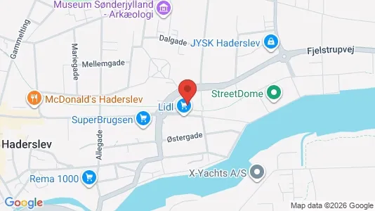 Kontorlokaler til leje i Haderslev - kort over placeringen