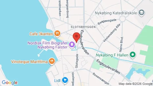 Erhvervslejemål til salg i Nykøbing Falster - kort over placeringen