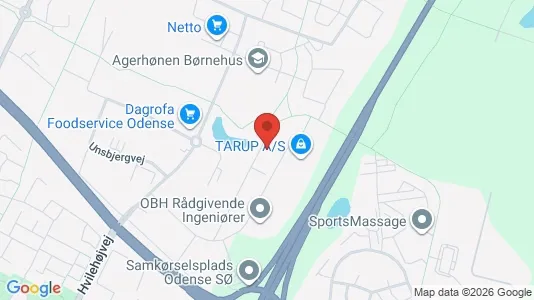 Kontorlokaler til leje i Odense SØ - kort over placeringen