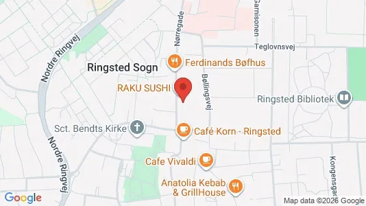 Kliniklokaler til leje i Ringsted - kort over placeringen