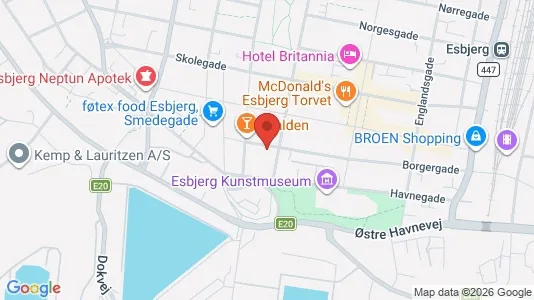 Kontorlokaler til leje i Esbjerg Centrum - kort over placeringen