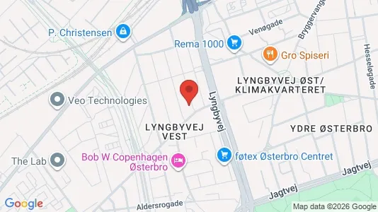 Boligudlejningsejendomme til salg i Østerbro - kort over placeringen