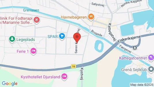 Boligudlejningsejendomme til salg i Grenaa - kort over placeringen