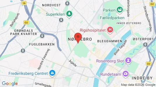 Kontorlokaler til leje i Nørrebro - kort over placeringen