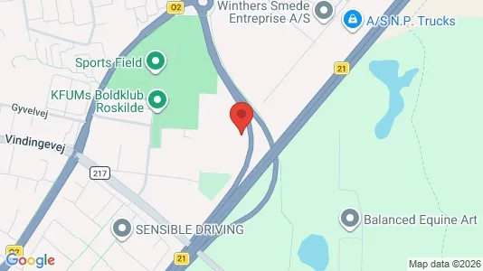 Erhvervsgrunde til salg i Roskilde - kort over placeringen