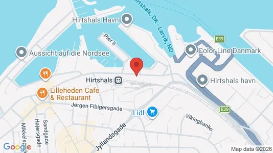 Erhvervslejemål til salg i Hirtshals - kort over placeringen