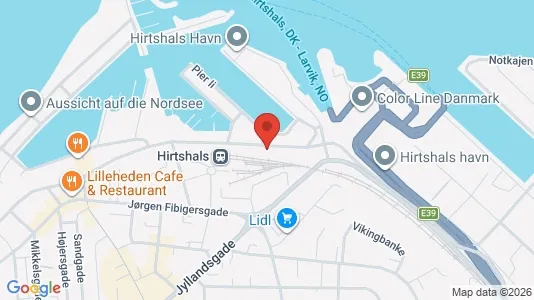 Erhvervslejemål til salg i Hirtshals - kort over placeringen