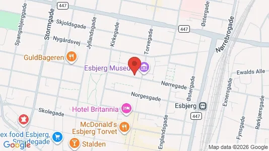 Erhvervslejemål til leje i Esbjerg Centrum - kort over placeringen