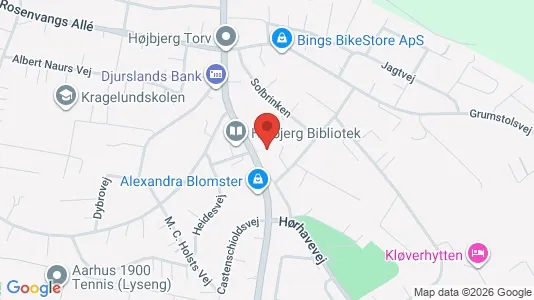 Boligudlejningsejendomme til salg i Højbjerg - kort over placeringen