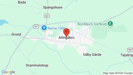 Kontorlokaler til leje i Allingåbro - kort over placeringen
