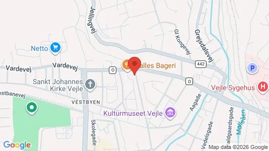 Boligudlejningsejendomme til salg i Vejle Centrum - kort over placeringen