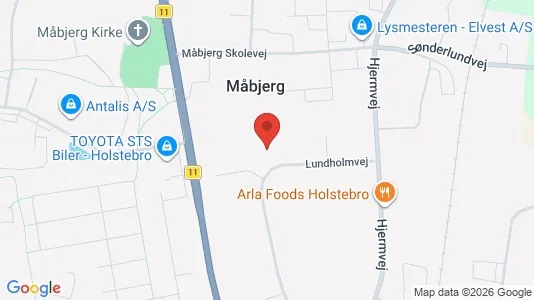 Værkstedslokaler til leje i Holstebro - kort over placeringen