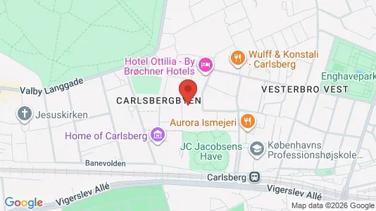 Kontorlokaler til leje i Vesterbro - kort over placeringen
