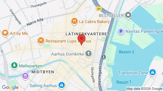 Kliniklokaler til leje i Århus C - kort over placeringen