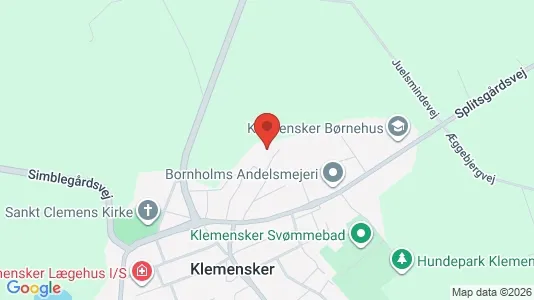 Lagerlokaler til salg i Klemensker - kort over placeringen