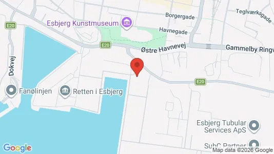 Kontorlokaler til leje i Esbjerg Centrum - kort over placeringen