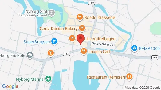 Kontorlokaler til leje i Nyborg - kort over placeringen