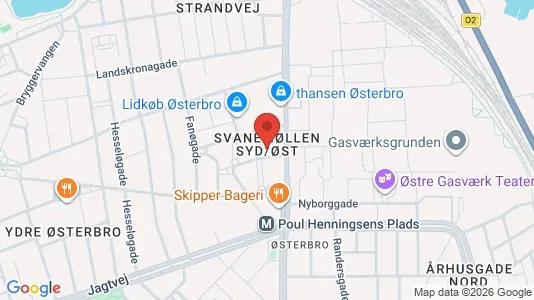 Kontorlokaler til leje i Østerbro - kort over placeringen
