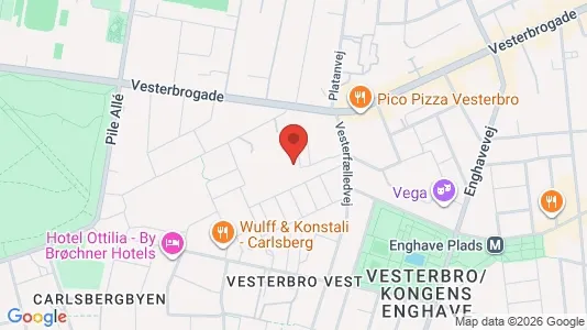 Kontorlokaler til leje i Vesterbro - kort over placeringen