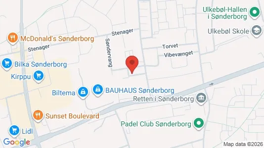 Værkstedslokaler til salg i Sønderborg - kort over placeringen