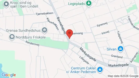 Erhvervslejemål til salg i Grenaa - kort over placeringen