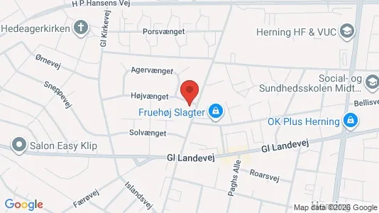 Erhvervslejemål til salg i Herning - kort over placeringen